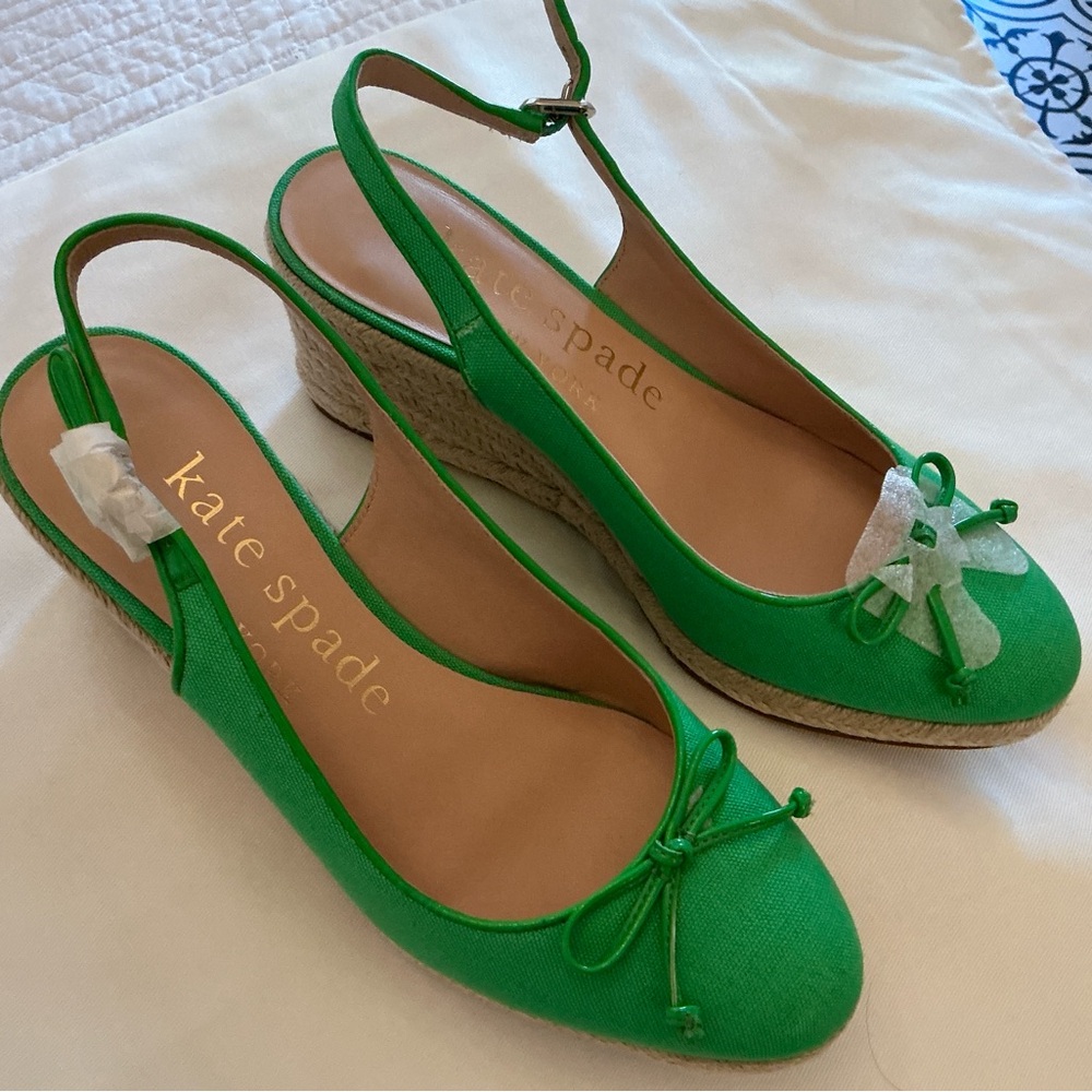 Kate Spade Green Slingback Espadrille